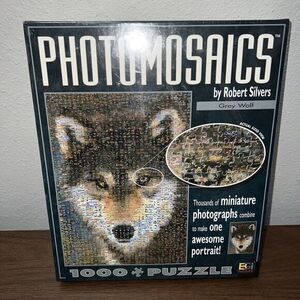 "Photomosaics" Grey Wolf Jigsaw Puzzle, 1000 pieces 27"x20",‎ Robert Silver, New